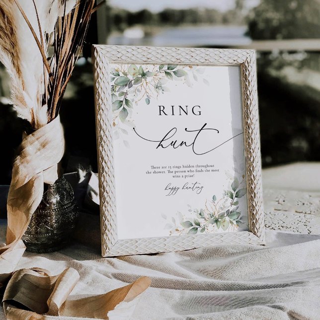 Elegant Greenery Ring Hunt Sign (Creator Uploaded)