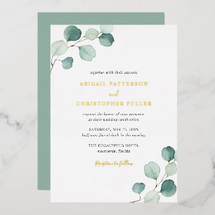 Elegant Greenery Rustic Eucalyptus Wedding Gold