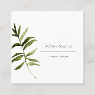 Elegant greenery simple floral business card