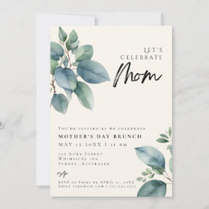Elegant Greenery Simple mother's day BRUNCH Invitation