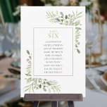Elegant Greenery Table Number 6 Seating Chart<br><div class="desc">These elegant greenery double-sided table number 6 seating chart cards are perfect for all celebrations. Designed by Thisisnotme©</div>