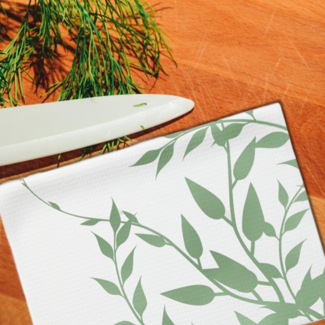Elegant Greenery Tea Towel (Creator Uploaded)