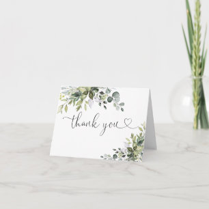 Elegant Greenery Thank You Card