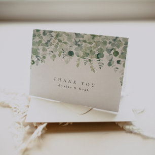 Elegant Greenery Thank You Postcard