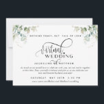 Elegant Greenery, Unique Online Virtual Wedding Save The Date<br><div class="desc">Invite friends and family to join your intimate "virtual/online" wedding with this elegant and romantic invitation. Gorgeous "Virtual Wedding" phrase in modern block and hand written calligraphy. Exquisite hand painted floral greenery encasing your details with foliage in green, olive, dusty blue and teal tones. Phrase on top "Nothing fancy, but...</div>
