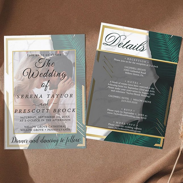 Elegant Greenery Vellum Wedding Invitation (wedding invitation with the details)