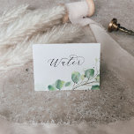 Elegant Greenery Water Buffet Food Labels Table Number<br><div class="desc">These elegant greenery water buffet food labels are perfect for a simple event. The modern elegant design features a natural botanical arrangement of eucalyptus, leaves and plants with a subtle mint green watercolor wash accent. IMPORTANT: these cards are double sided and arrive flat. You will need to score and fold...</div>