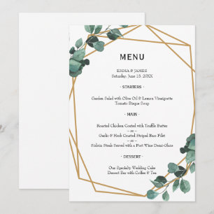 Elegant Greenery Watercolor Wedding Menu