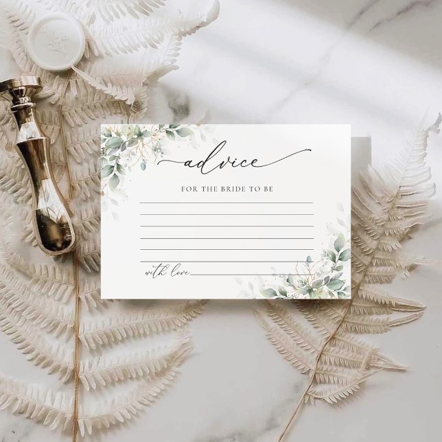 Elegant Greenery Wedding Advice Enclosure Card (Creator Uploaded)