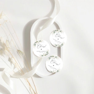 Elegant Greenery Wedding Cheers Round Coaster