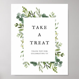 Elegant Greenery Wedding Favours Poster