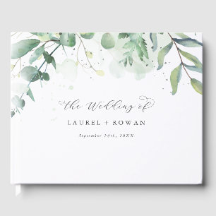 Elegant Greenery Wedding Guest Book