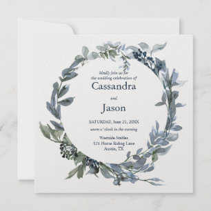 Elegant Greenery Wedding Invitation