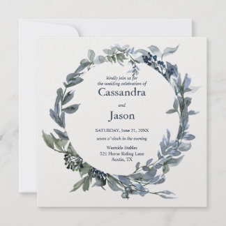 Elegant Greenery Wedding Invitation