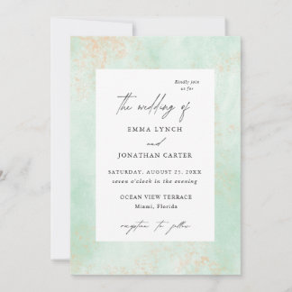 Elegant Greenery Wedding Invitation