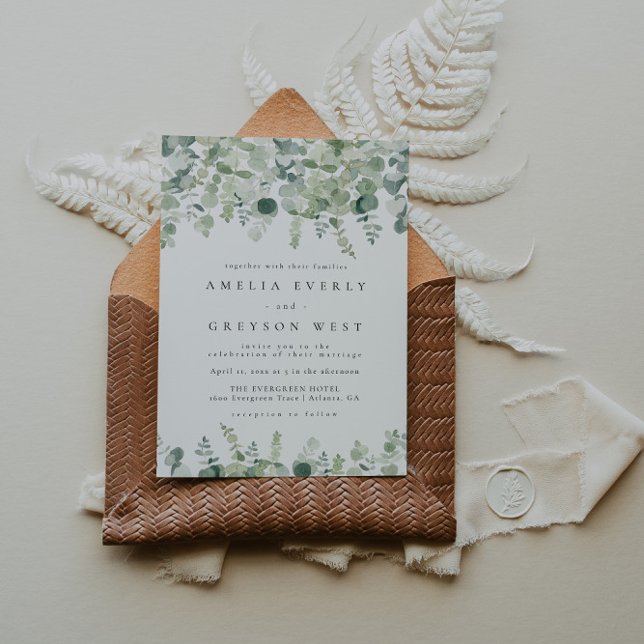Elegant Greenery Wedding Invitation  (Creator Uploaded)