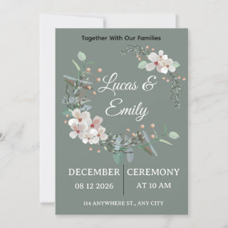 Elegant Greenery Wedding Invitation