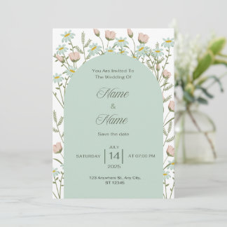 Elegant greenery wedding invitation 