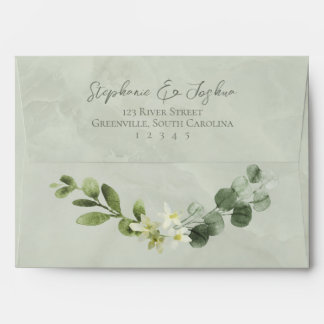 Elegant Greenery Wedding Invitation Envelope