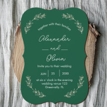 Elegant Greenery Wedding Invitation | Script Font