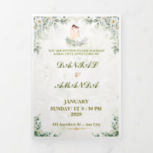 Elegant Greenery Wedding Invitation | Watercolor