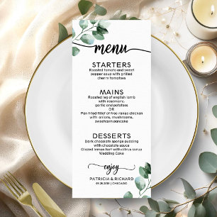 Elegant Greenery Wedding Menu