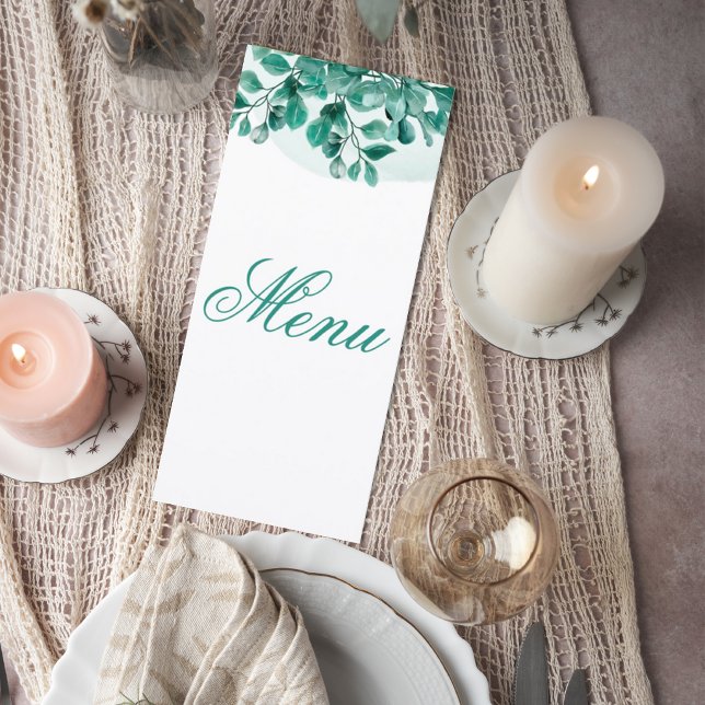 Elegant Greenery Wedding Menu Card (Creator Uploaded)