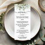 Elegant Greenery Wedding Menu Cards<br><div class="desc">Prepare to be enchanted by our stunning greenery wedding suite! Adorned with delicate illustrations of eucalyptus leaves and paired with bold, elegant calligraphy, this suite is the perfect touch for your magical garden-themed wedding. If you need any additional items or have a special request, just reach out via chat—I’m here...</div>