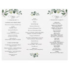 Elegant Greenery Wedding Program Tri-Fold