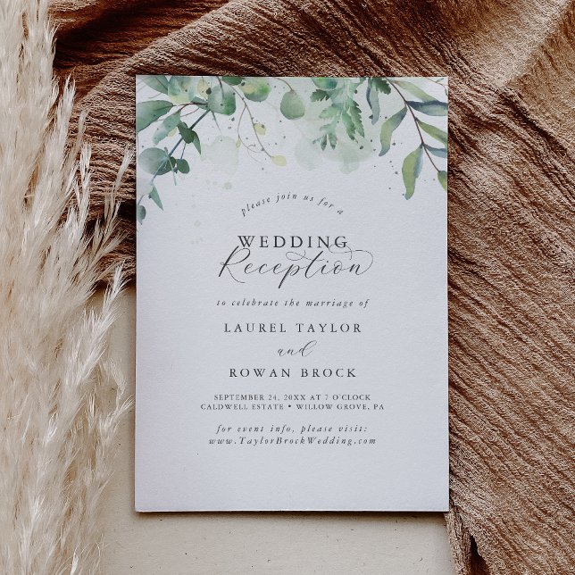 Elegant Greenery Wedding Reception Invitation (Creator Uploaded)