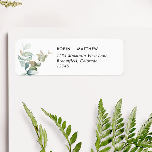 Elegant Greenery Wedding Return Address