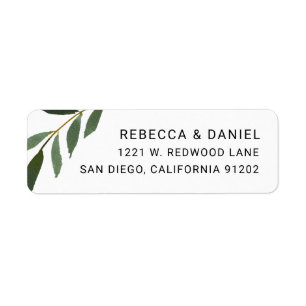 Elegant Greenery Wedding Return Address Label