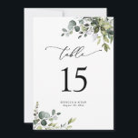 Elegant Greenery Wedding Table Number Cards<br><div class="desc">Designed to coordinate with our Boho Greenery wedding collection,  this customisable Menu Template features mixed watercolor greenery leaves paired with a classy serif in black. Matching items available.</div>