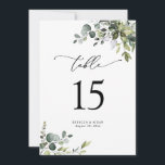 Elegant Greenery Wedding Table Number Cards<br><div class="desc">Designed to coordinate with our Boho Greenery wedding collection,  this customisable Menu Template features mixed watercolor greenery leaves paired with a classy serif in black. Matching items available.</div>
