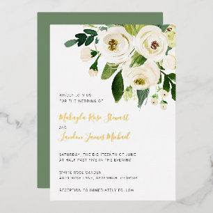 Elegant Greenery White Floral Wedding Gold