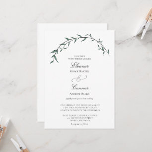 Elegant Greenery Willow Arch Wedding Invitation