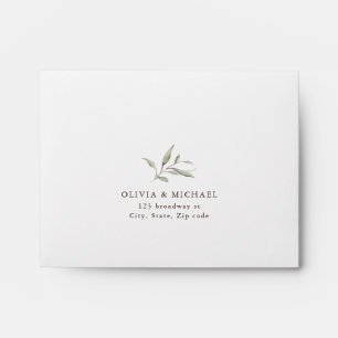 Elegant greenery wood county rustic wedding RSVP Envelope