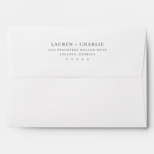 Elegant Greenish Grey Minimalist Envelope (Back (Top Flap))