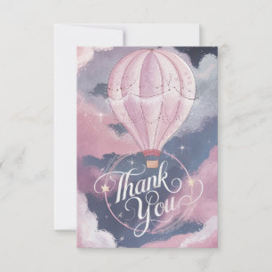 Elegant Greeting Hot Air Balloon Thank You Card