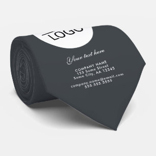 Elegant Grey Add your Logo Custom Text Promotion Tie