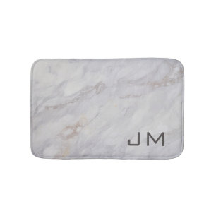 Elegant grey and beige marble design  bath mat