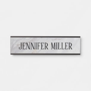 Elegant grey and beige marble design door sign