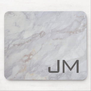 Elegant grey and beige marble design mouse mat