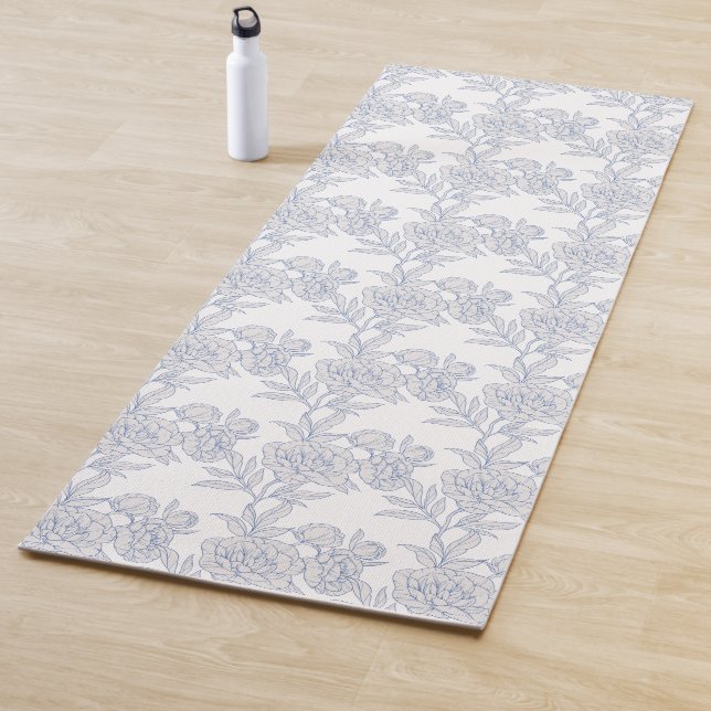 Elegant Grey and Blue Yoga Mat (In Situ)