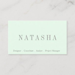 Elegant Grey and Green Script Font Business Card