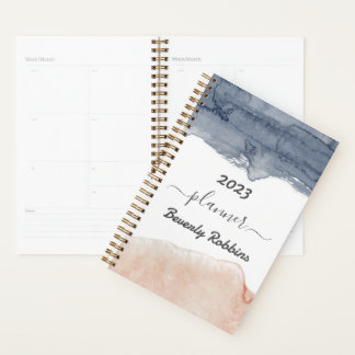 Elegant Grey and Pink Personalised Water Colour Planner