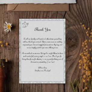 Elegant Grey and Silver Wedding Bells Thank You Card
