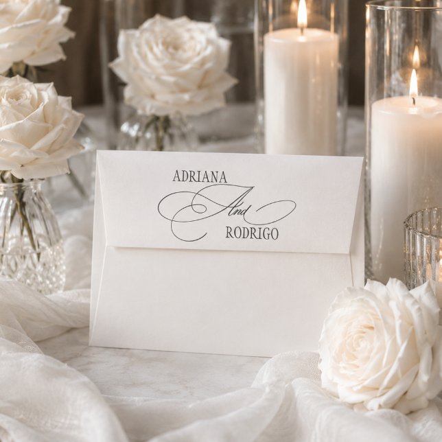 Elegant Grey and White Calligraphy Wedding Envelope (Creator Uploaded)