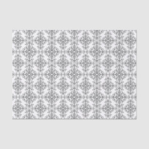 Elegant Grey and White Floral Vintage Style Damask Tissue Paper