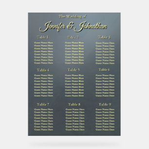 Elegant Grey Background Wedding Seating Chart